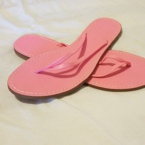 J.Crew Leather Upper Neon Pink Sandal Size 8